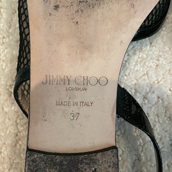 Jimmy Choo Fetto Point Toe Black Patent Leather & Mesh Flat - Picture 13 of 13